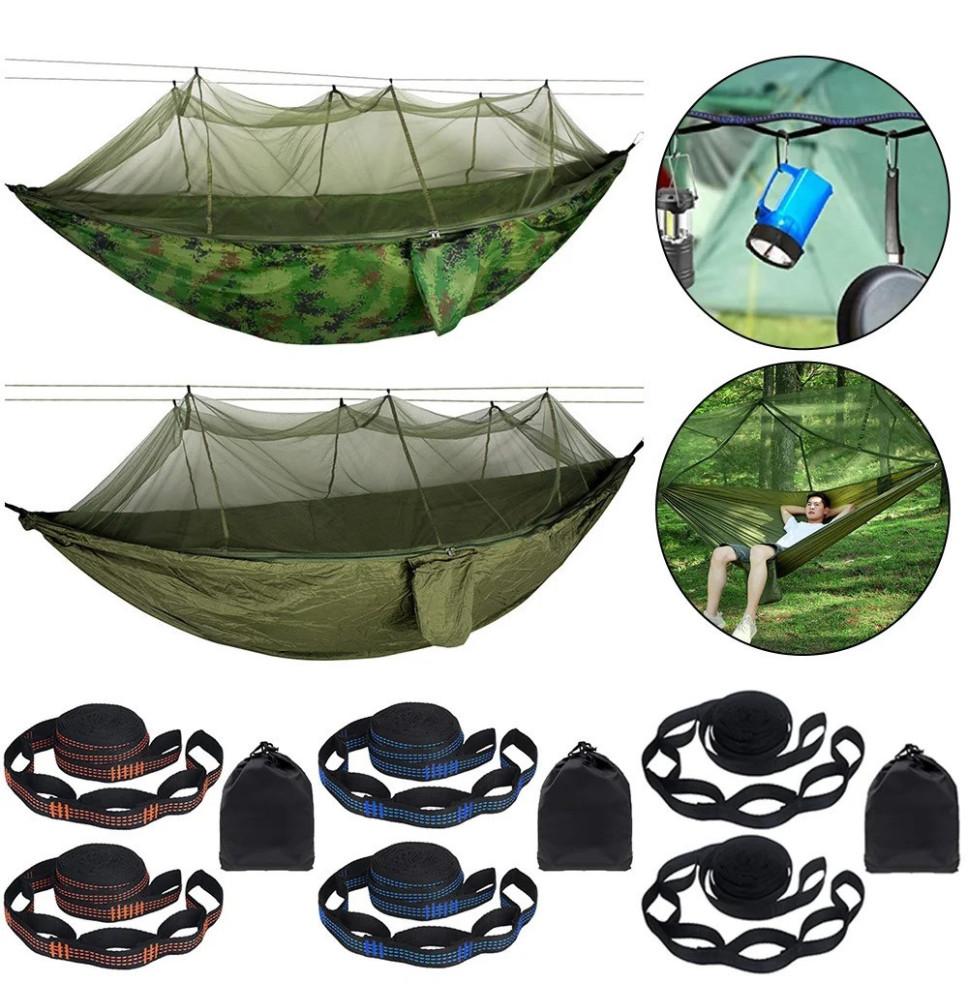 Hamaca portÃ¡til para acampar al aire libre, tienda con mosquitera, dosel para 2 personas, cama colgante de paracaÃ­das, caza,